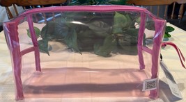 Vera Bradley Clear Medium Cosmetic Toiletry Zip Top Case Pouch Pink NWT - $19.00