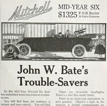 Mitchell Mid Year Six John Bates 1917 Advertisement Automobilia Touring ... - $28.01 CAD