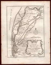 ca 1750 Cours de la Riviere de Senegal Africa Antique Map Copperplate - £72.25 GBP