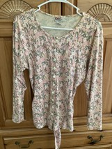 Knit Concepts Pink Floral Long Sleeve Top With Tie In Back Women’s size ... - £19.97 GBP