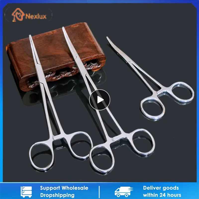 1/4Pcs Stainless Steel Curved Tip Forceps Reusable Fish Hook Plier 12.5cm - £8.72 GBP+