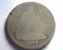 1877-CC Seated Liberty Dime About Good Ag Nice Original Coin Bobs Coin Fast Ship - £15.15 GBP