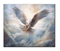 majestic eagle soaring above the clouds painting pictures printed canvas Giclee - £6.86 GBP+