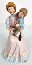 Vintage Homco Lady With Boy In Lap With Bear. No. 1460 7&quot; Tall - £15.17 GBP