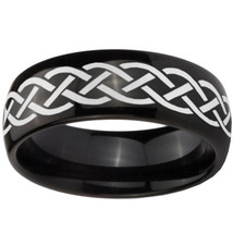 (New With Tag)Black Tungsten Carbide Celtic Wedding Band Ring - Price for one ri - £47.16 GBP