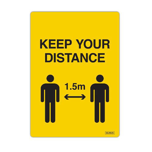 Durus Self Adhesive Decal 105x148mm (2pk) - Social Distance - $32.69