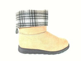 Muk Luks Tan Suede Like Slip On Side Zip High Ankle Boots Women&#39;s 9 (SW18)pm - £17.08 GBP