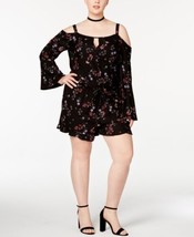 Jessica Simpson Womens Trendy Plus Size Cold Shoulder Romper 2X Tiny Flo... - $54.45