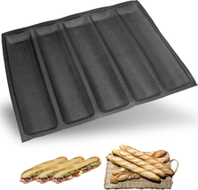 5-Cavity French Bread Baking Pan, Hoagie Rolls Pan, Soft Foldable For - $51.12 CAD