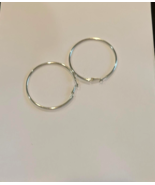 Sterling Silver Tone Hoop Earrings 2&quot; Classic Round Hoops Jewelry - $8.90