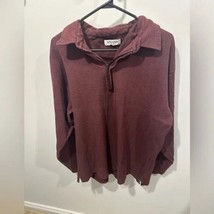 Balmain Paris Vintage Quarter Zip Pullover Top Red XL - $85.00