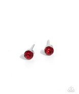 Paparazzi Logical Light - Red - Rhinestone -❤️ Stud Earrings ❤️ - $150.53 MXN
