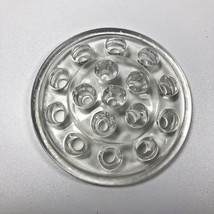 Vintage Clear Glass Round Flower Frog 16 Holes 5&quot; Diameter - $10.00