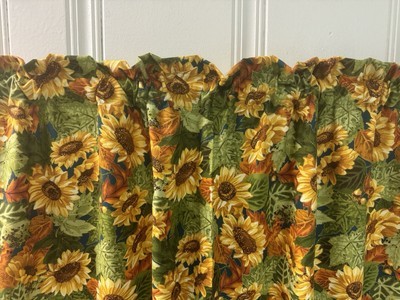 Valance / Curtain Panel Floral Fall Sunflowers kitchen window treatment ... - $7.70+