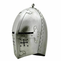 Medieval Crusader Armor Helmet Medieval Knight Templar Armor Helmet Larp Sca - £90.06 GBP