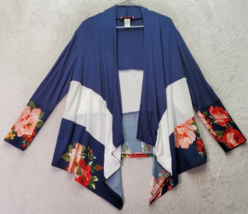 C&#39;est La Vie Cardigan Sweater Womens Large Multi Floral Long Sleeve Open... - $23.08