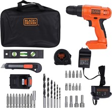 Black+Decker 20V Max Drill &amp; Home Tool Kit, 34 Piece (Bdcd120Va), Orange - £72.53 GBP