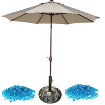 Delux patio furniture accessories 3pc 9ft umbrella 30lbs fireglass 50lbs... - £350.32 GBP