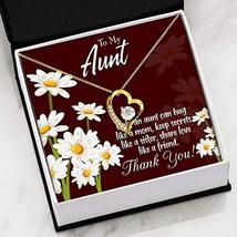 Aunt Necklace Aunt Like Mom Forever Love CZ Heart Pendant Message Card - £39.52 GBP
