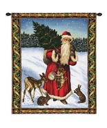 34x26 Santa Claus FATHER CHRISTMAS Red Holiday Winter Tapestry Wall Hanging - $111.38 CAD