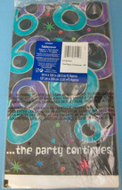 Birthday 60 Years Party Continues Table Cover Plastic 54&quot;X102&quot; Black Purple - £7.55 GBP