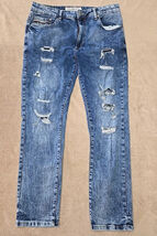 Akademiks Jeanius Slim Straight Fit Jeans Mens Sz 36x30 Preppy Streetwea... - $29.70