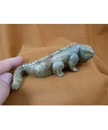 Y-LIZ-IG-260) Green Serpentine IGUANA LIZARD FIGURINE stone PERU healing... - $43.60 CAD
