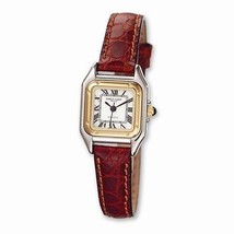 NEW Ladies Charles Hubert Leather Band White Dial Retro 24mm Watch - £101.48 GBP