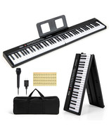 88 Key Foldable Electric Keyboard Piano with Wireless MIDI and Dual Spea... - $214.03 CAD