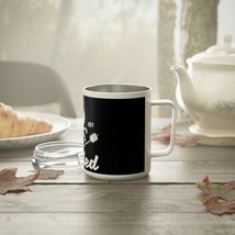 Insulated Coffee Mug 10oz Black &amp; White Campfire Design &quot;Let&#39;s Get Toasted&quot; - $35.02