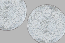 Set Of 6 Silver Placemats Luxury Beaded Tablemat Designer Charger Plate ... - £123.98 GBP