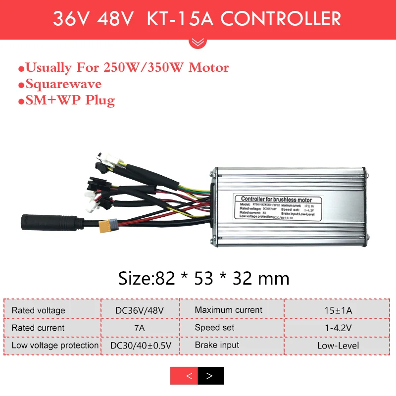 KT Ebike Controller 36V 250W 48V 500W 750W 1000W 1500W Brushless Electric Bicycl - $94.91