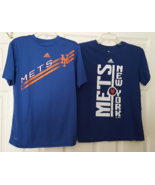 New York Mets Adidas Short Sleeve Tshirts Youth Boys Med 10/12 Lot of 2:One Poly