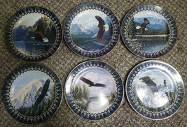 Bradford Exchange Set Of Six Plates Where Eagles Soar by Frank Mittelstadt - £43.15 GBP