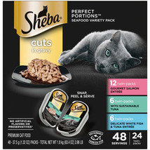Sheba Perfect Portions Cuts in Gravy Wet Cat Food Variety Pack (Salmon, Tuna, Wh - £49.01 GBP