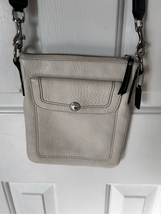 Coach leather white crossbody bag authentic with adjustable black strap - $64.35