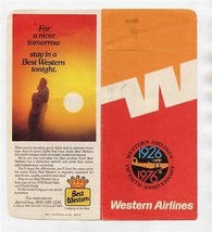 Western Airlines 1976 Ticket Jacket Fiftieth Anniversary Seal  - £14.01 GBP