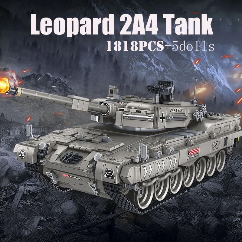 Military World War II German Weapons Building Blocks WW2 Leopard 2 Main Battle - £71.51 GBP+