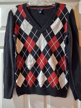 Tommy Hilfiger Argyle Women Long Sleeve Sweater Size Medium - £11.16 GBP