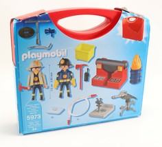 NEW - 2011 Playmobil City Action Set 5973 Fire Fighters Carry Case 34 Pieces - $13.63