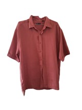 Centro Men&#39;s Burnt Orange Short Sleeve Button Down Shirt - $9.75