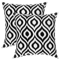 TreeWool (Pack of 2) Decorative Throw Pillow Covers Ikat Ogee Accent in 100% Cot - £14.23 GBP