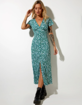 Motel Rocks Larin Dress IN Floral Campo Verde (MR25.1) - £25.39 GBP