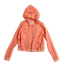 Fabletics Donovan Orange Jacket Lightweight Windbreaker Hooded SZ L New - $39.00