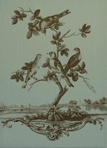 Wall Art Print French Birds 29x40 40x29 Blue Linen Unframed - £302.95 GBP