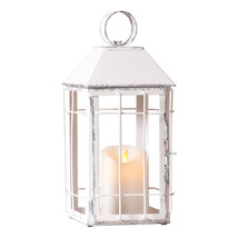 Irvins Country Tinware Rustic Table Lantern in Rustic White - £42.27 GBP