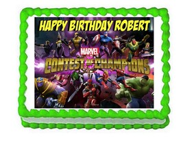 Marvel Contest of Champions party edible cake image cake topper frosting... - £8.00 GBP