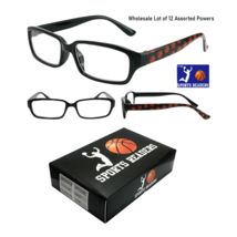 Wholesale Lot  12 SPORTS Readers Reading Glasses BASKETBALL Print Assort... - $19.79