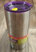 MOTHER&#39;S DAY 20 OZ INSULATED TUMBLER  WITH LID BEST MOTHER EVER - £18.89 GBP