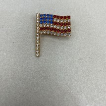 Sparkling Rhinestone Flag Pins USA American Flag Pin - £3.90 GBP